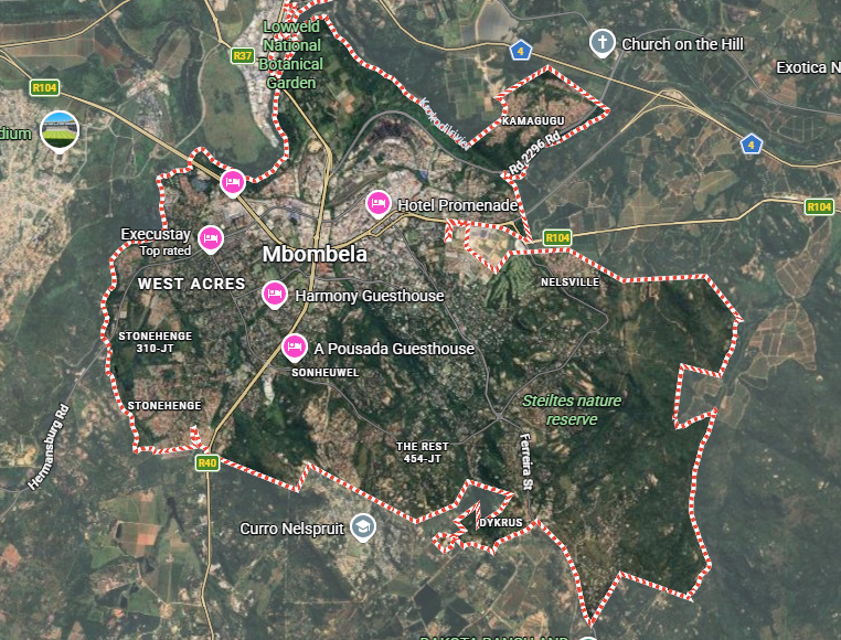 Nelspruit Mbombela Map